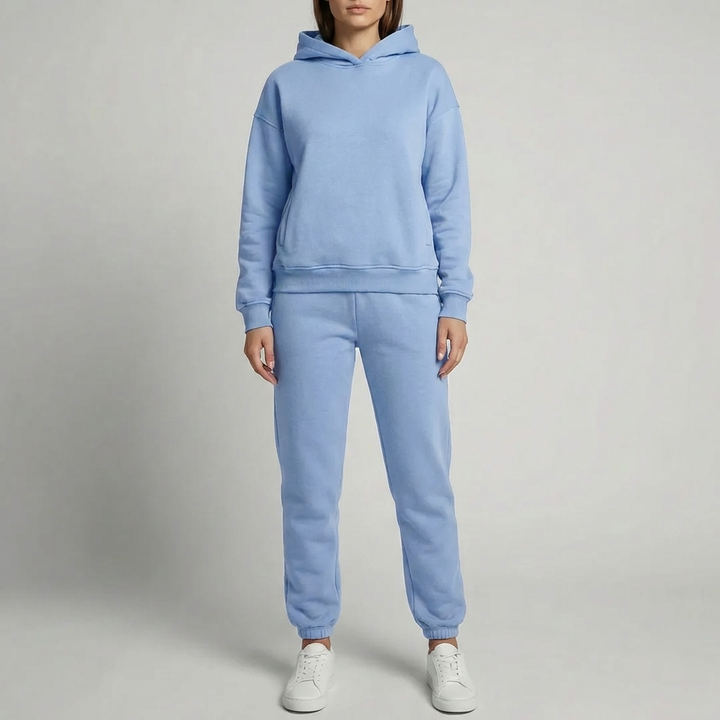 Matchande Hoodie Och Jogger Set för Kvinnor
