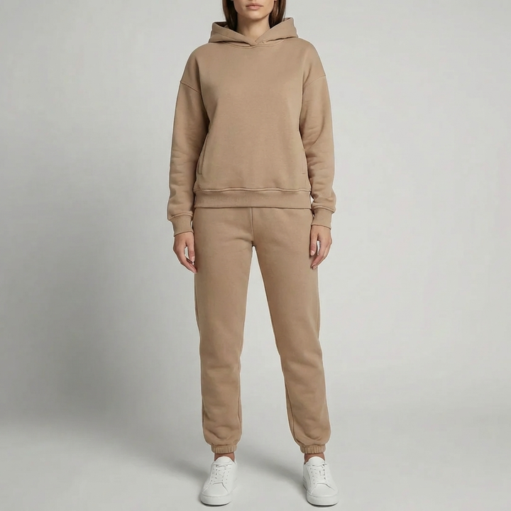 Matchande Hoodie Och Jogger Set för Kvinnor