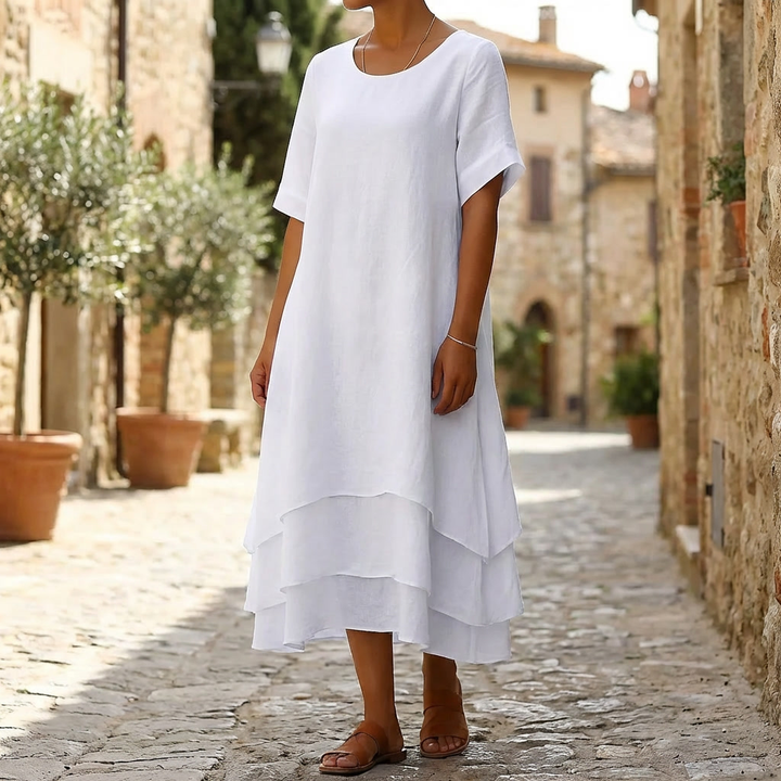 Chic Block Slit Dress Enkel Modern Elegans