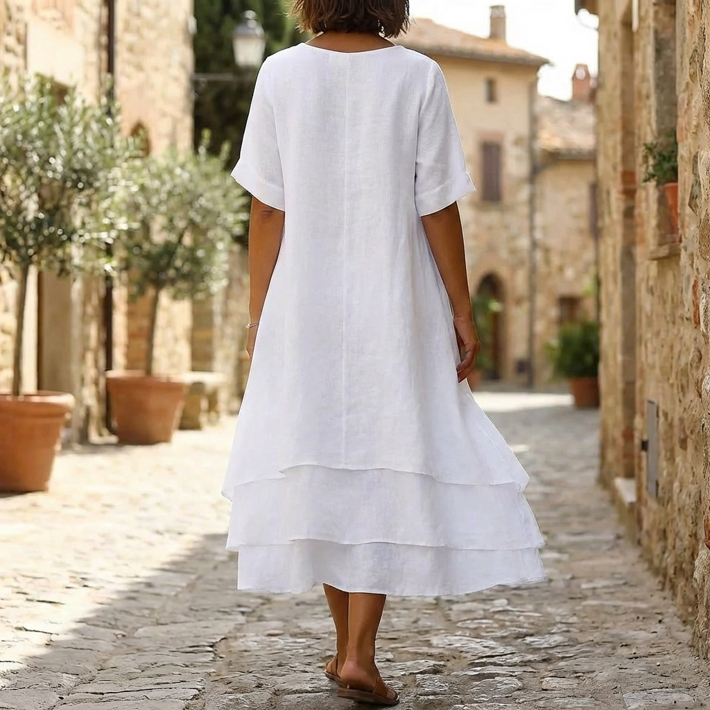 Chic Block Slit Dress Enkel Modern Elegans