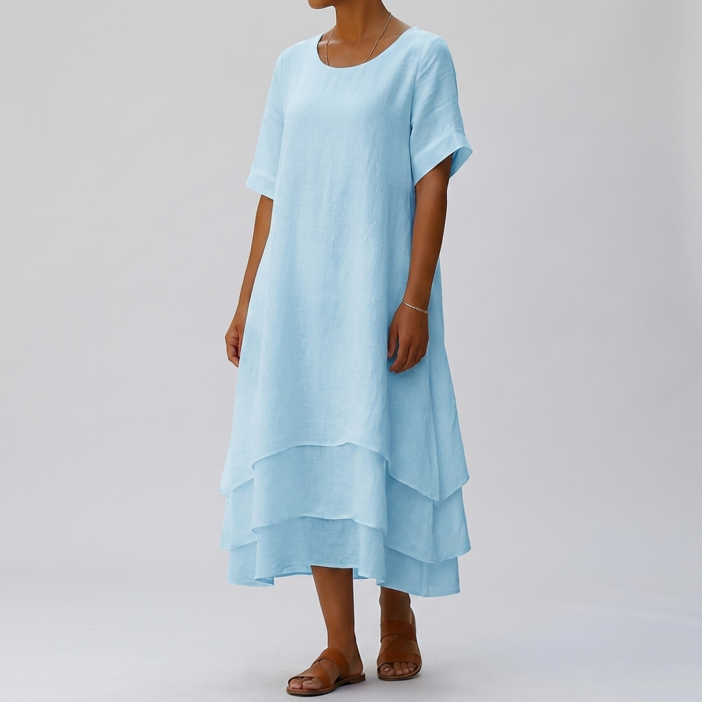 Chic Block Slit Dress Enkel Modern Elegans