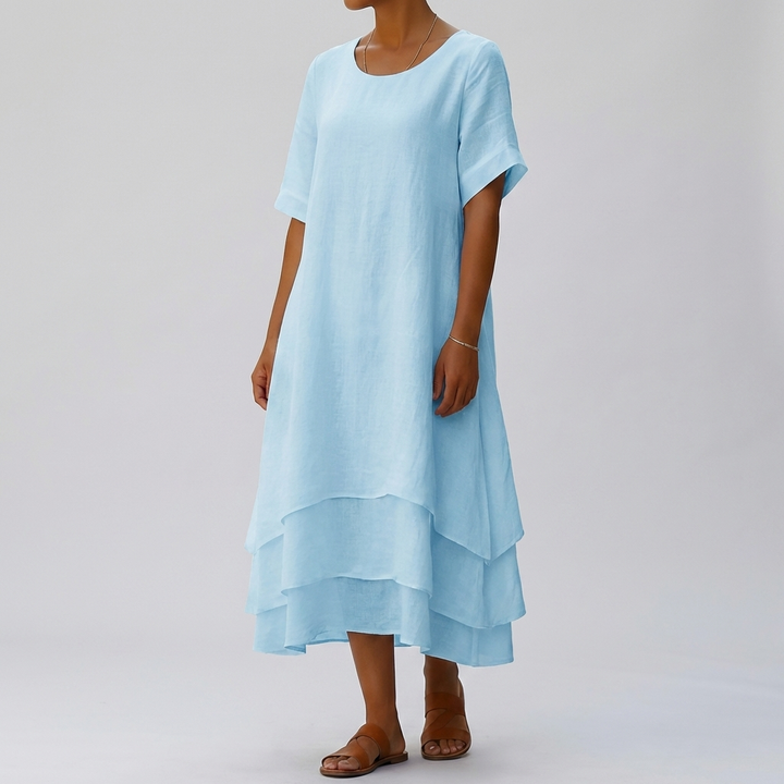 Chic Block Slit Dress Enkel Modern Elegans