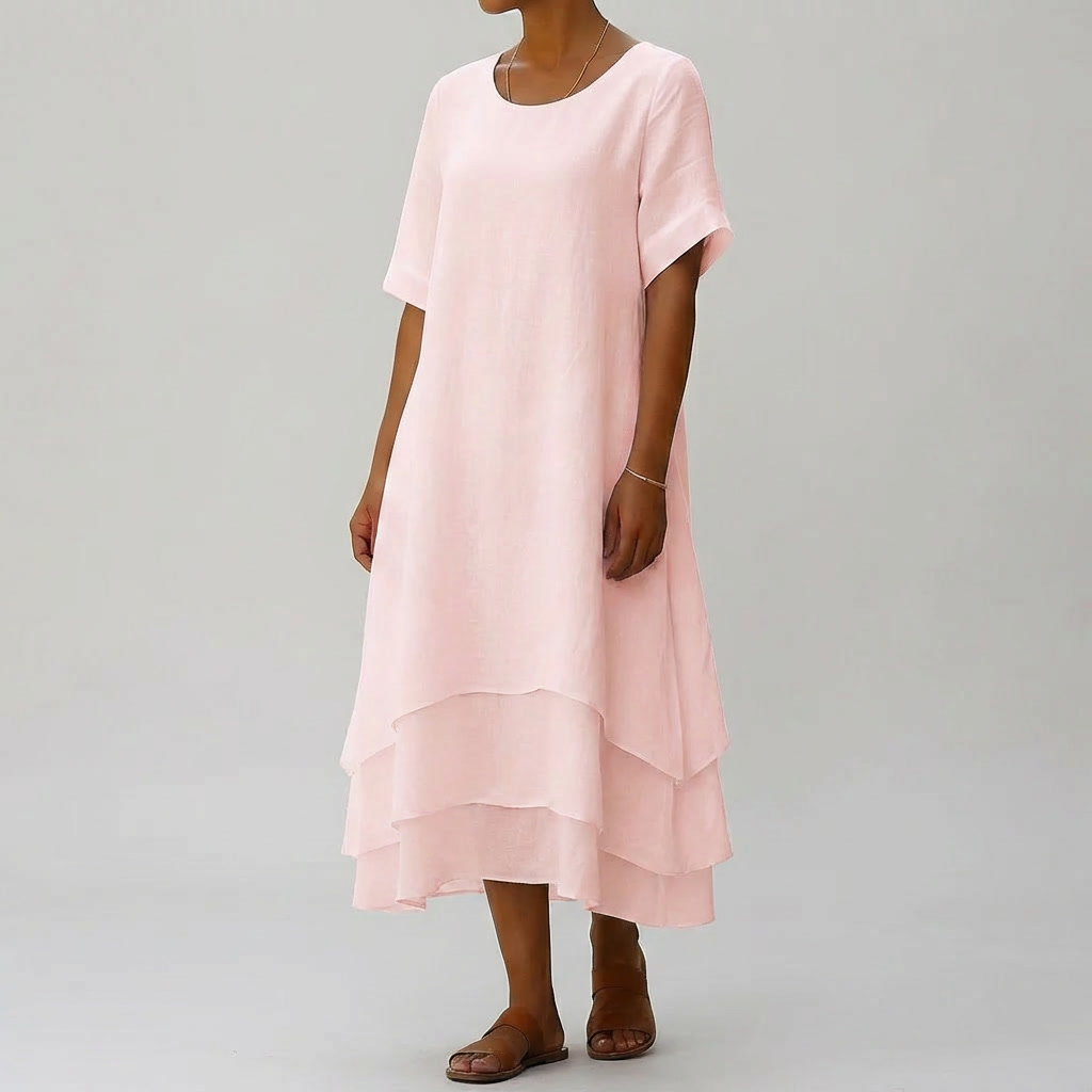 Chic Block Slit Dress Enkel Modern Elegans