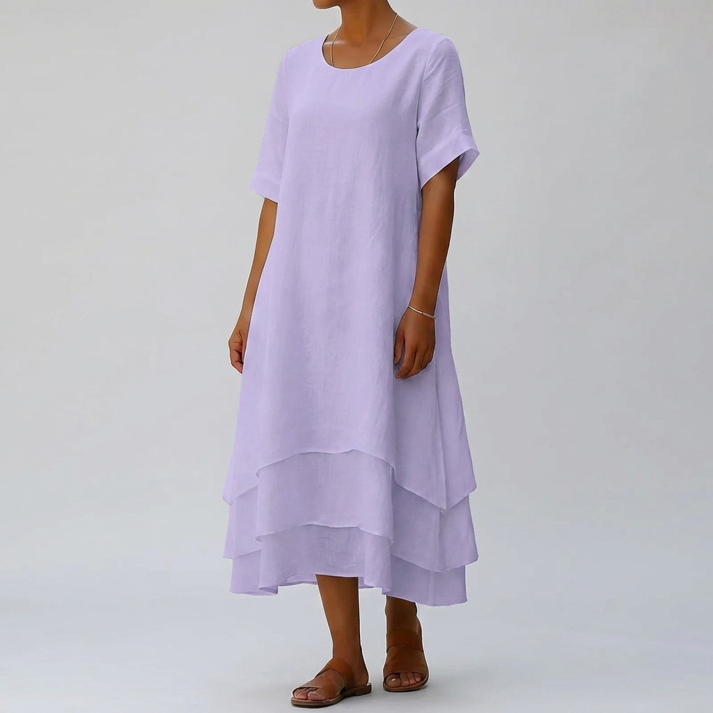 Chic Block Slit Dress Enkel Modern Elegans