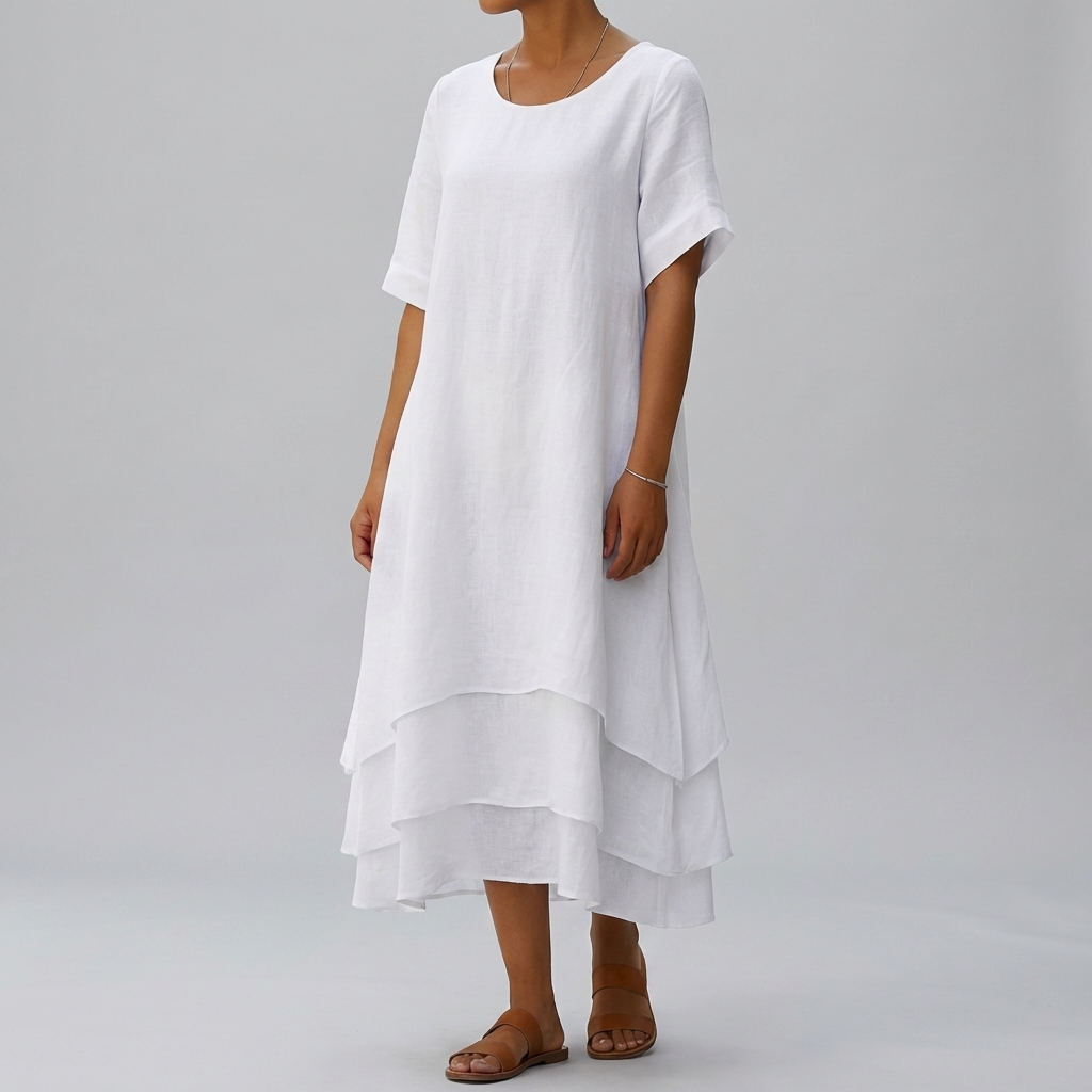 Chic Block Slit Dress Enkel Modern Elegans