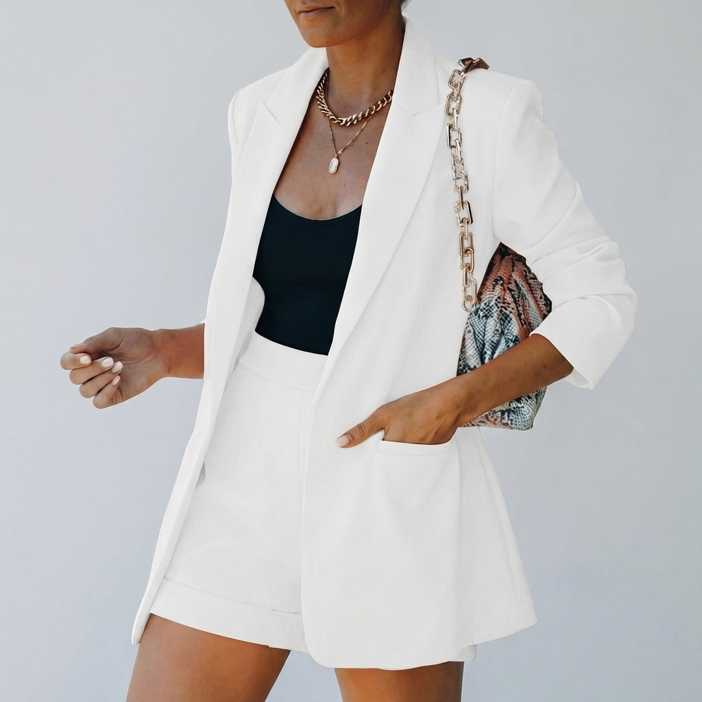 Chic Blazer Shorts Set för kvinnor