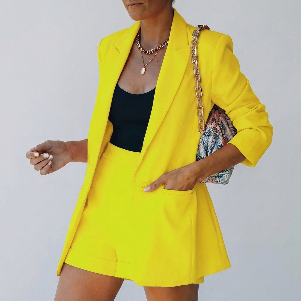 Chic Blazer Shorts Set för kvinnor