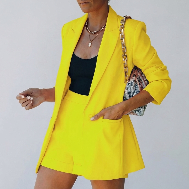 Chic Blazer Shorts Set för kvinnor