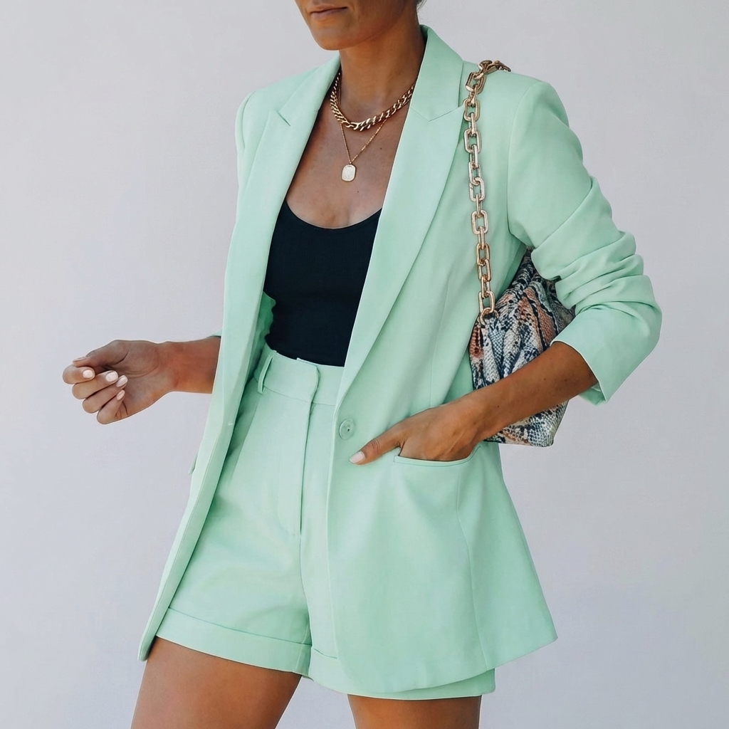 Chic Blazer Shorts Set för kvinnor