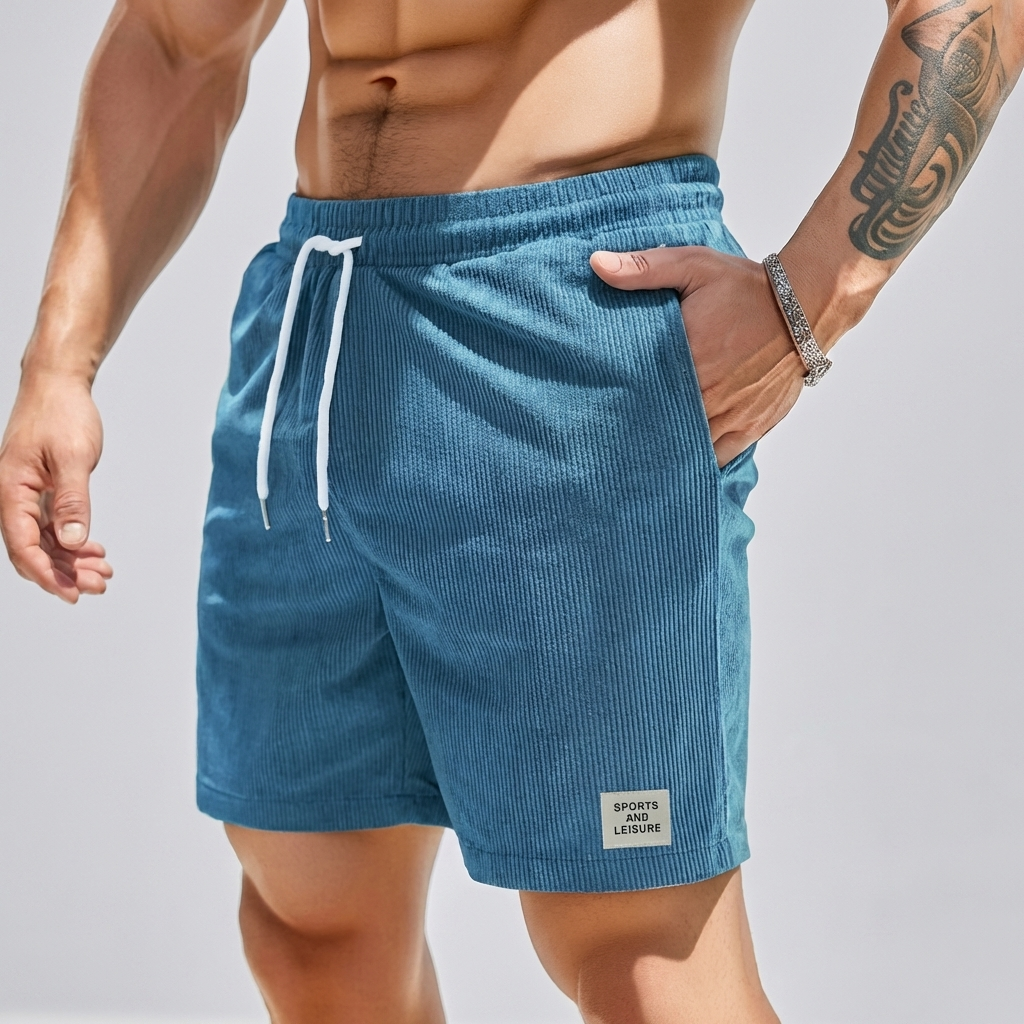 Avslappnade Velour Shorts för Män