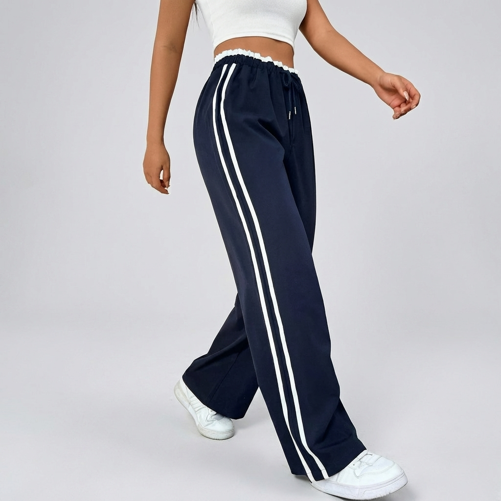 Trendy Sportiga Breda Byxor