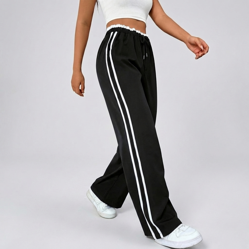 Trendy Sportiga Breda Byxor