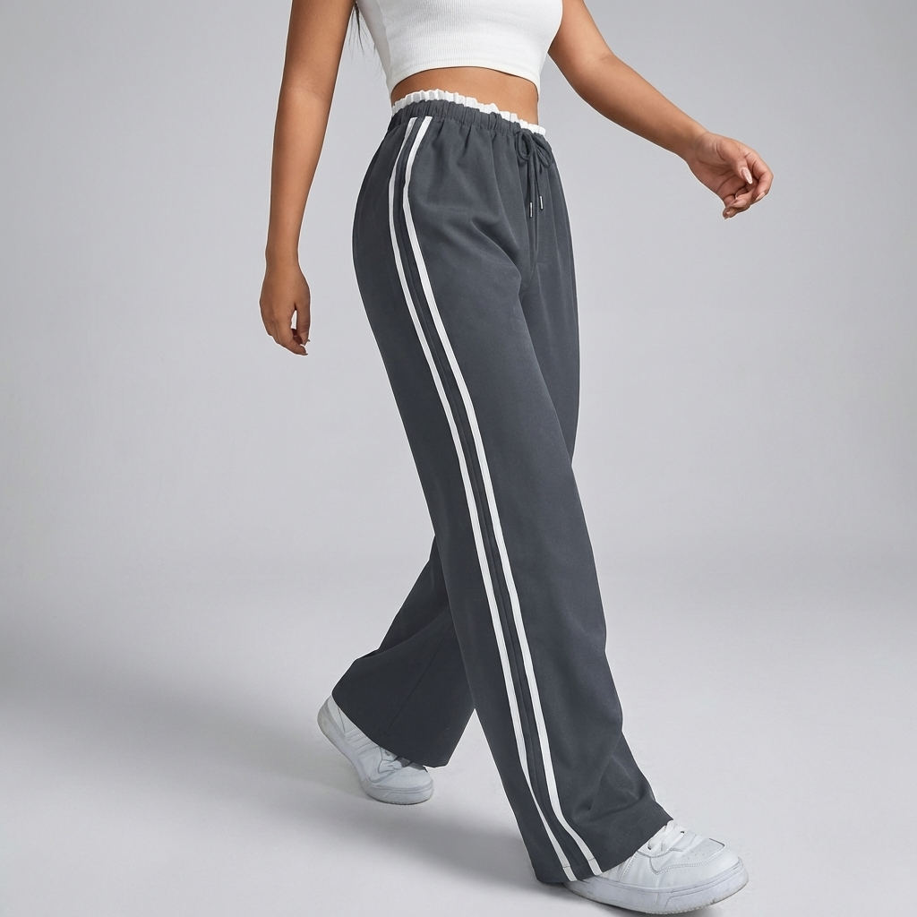 Trendy Sportiga Breda Byxor