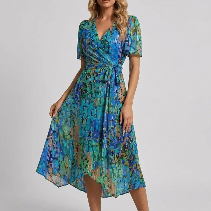 Flowy Floral Sommarklänning för Kvinnor