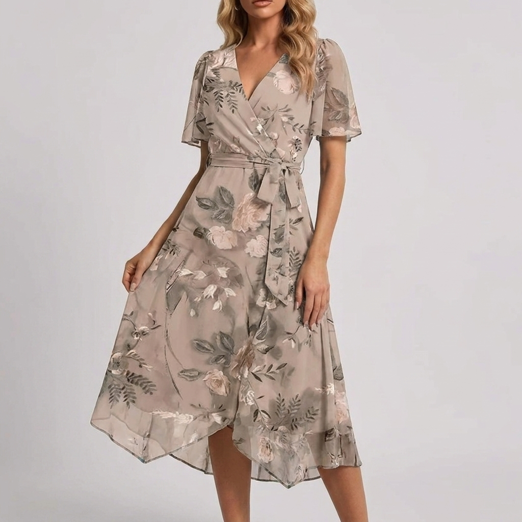 Flowy Floral Sommarklänning för Kvinnor