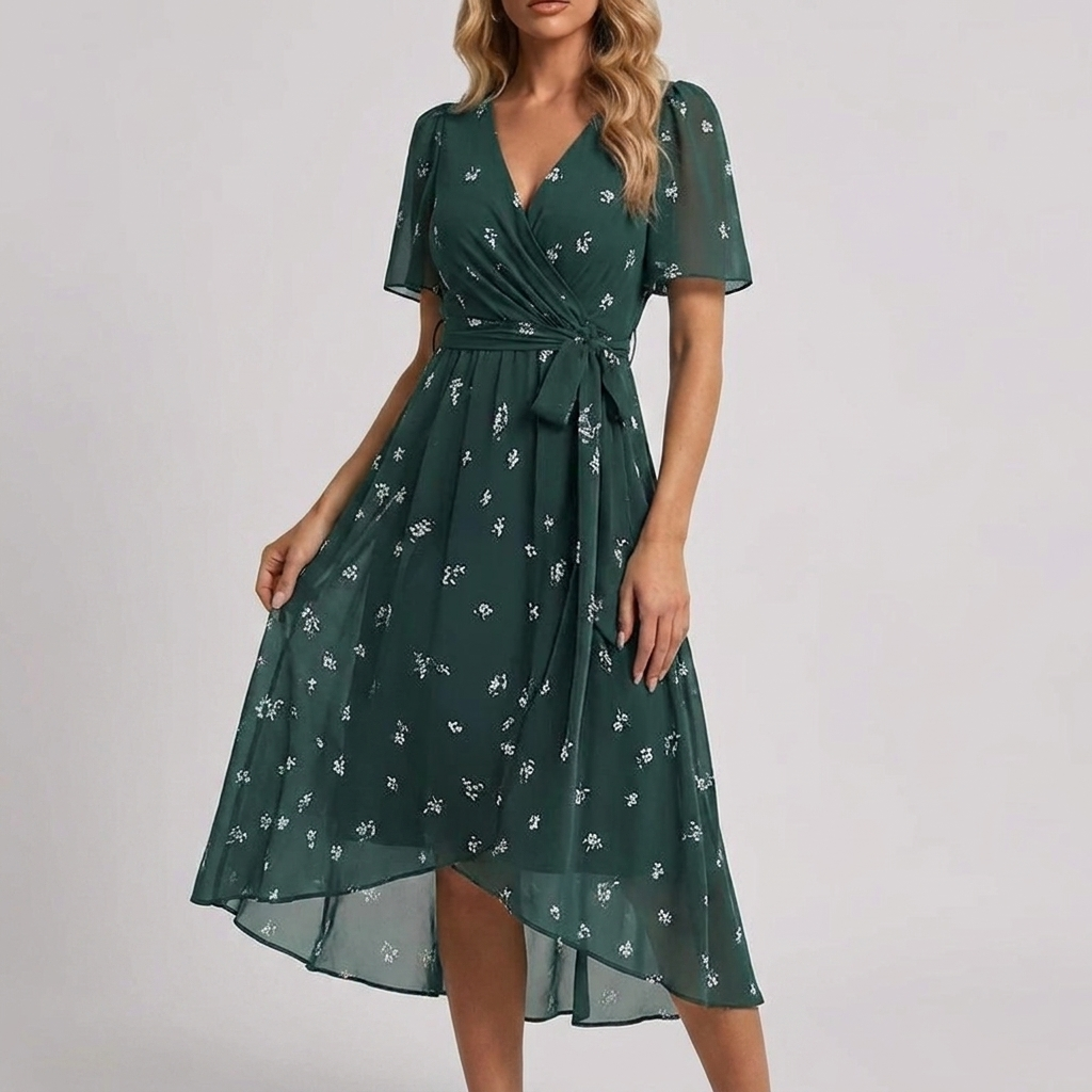 Flowy Floral Sommarklänning för Kvinnor