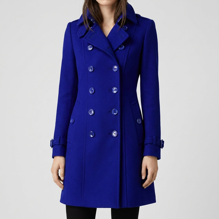 Elegant Dubbelknäppt Trench Coat för Kvinnor