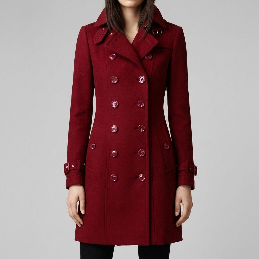 Elegant Dubbelknäppt Trench Coat för Kvinnor