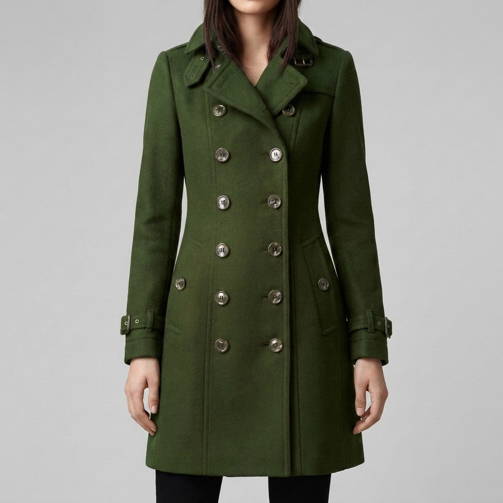 Elegant Dubbelknäppt Trench Coat för Kvinnor