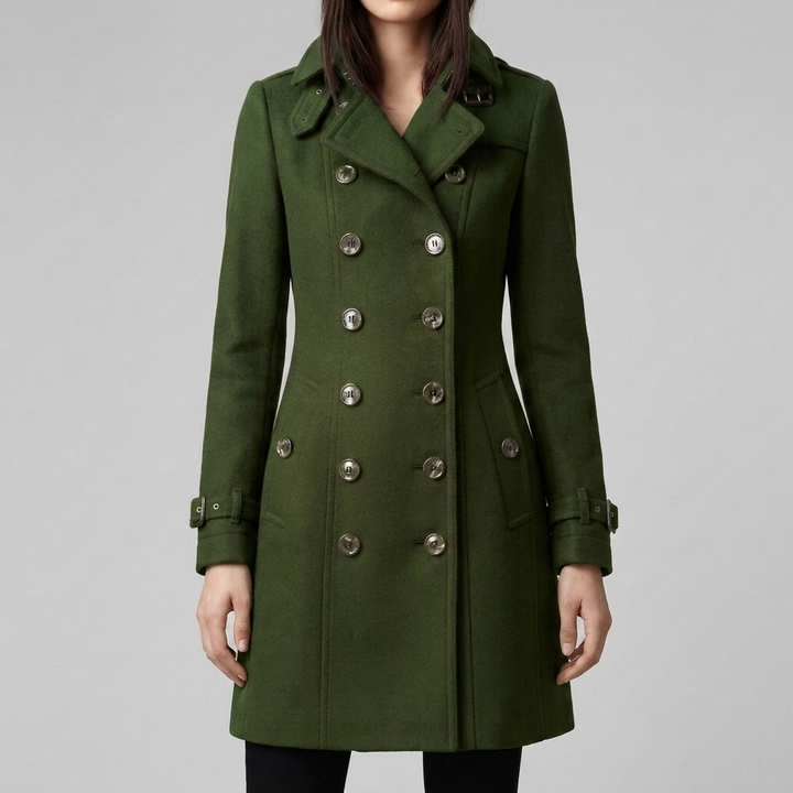 Elegant Dubbelknäppt Trench Coat för Kvinnor
