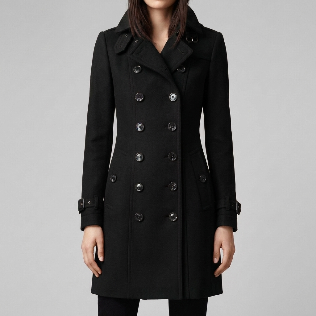 Elegant Dubbelknäppt Trench Coat för Kvinnor