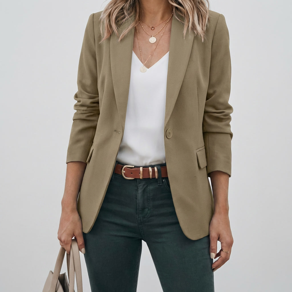 Elegant Blazer med Vintage Look för Kvinnor