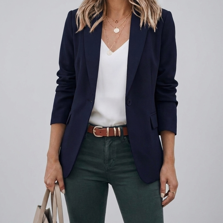 Elegant Blazer med Vintage Look för Kvinnor
