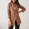 Klassisk Rutigt Mönster Kvinnors Blazer