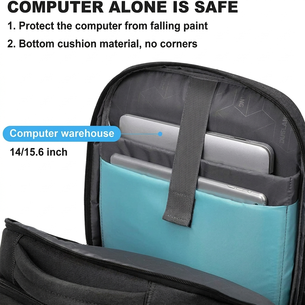 Vattentät laptop och reserucksack