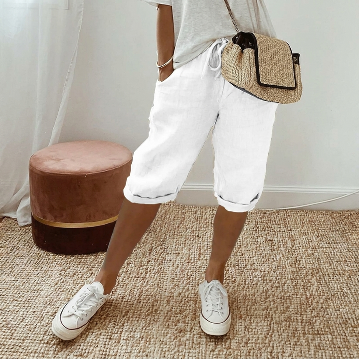 Casual Dame Shorts i Bomull och Hør
