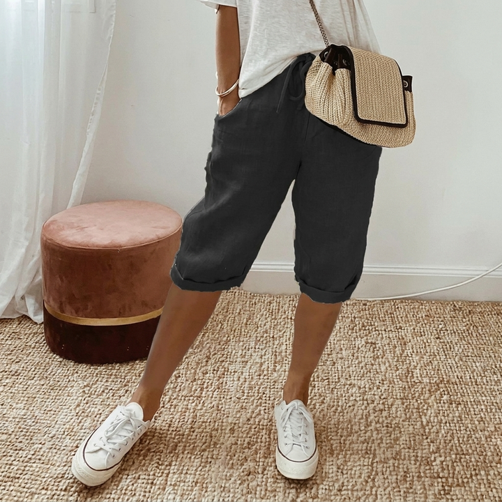 Casual Dame Shorts i Bomull och Hør
