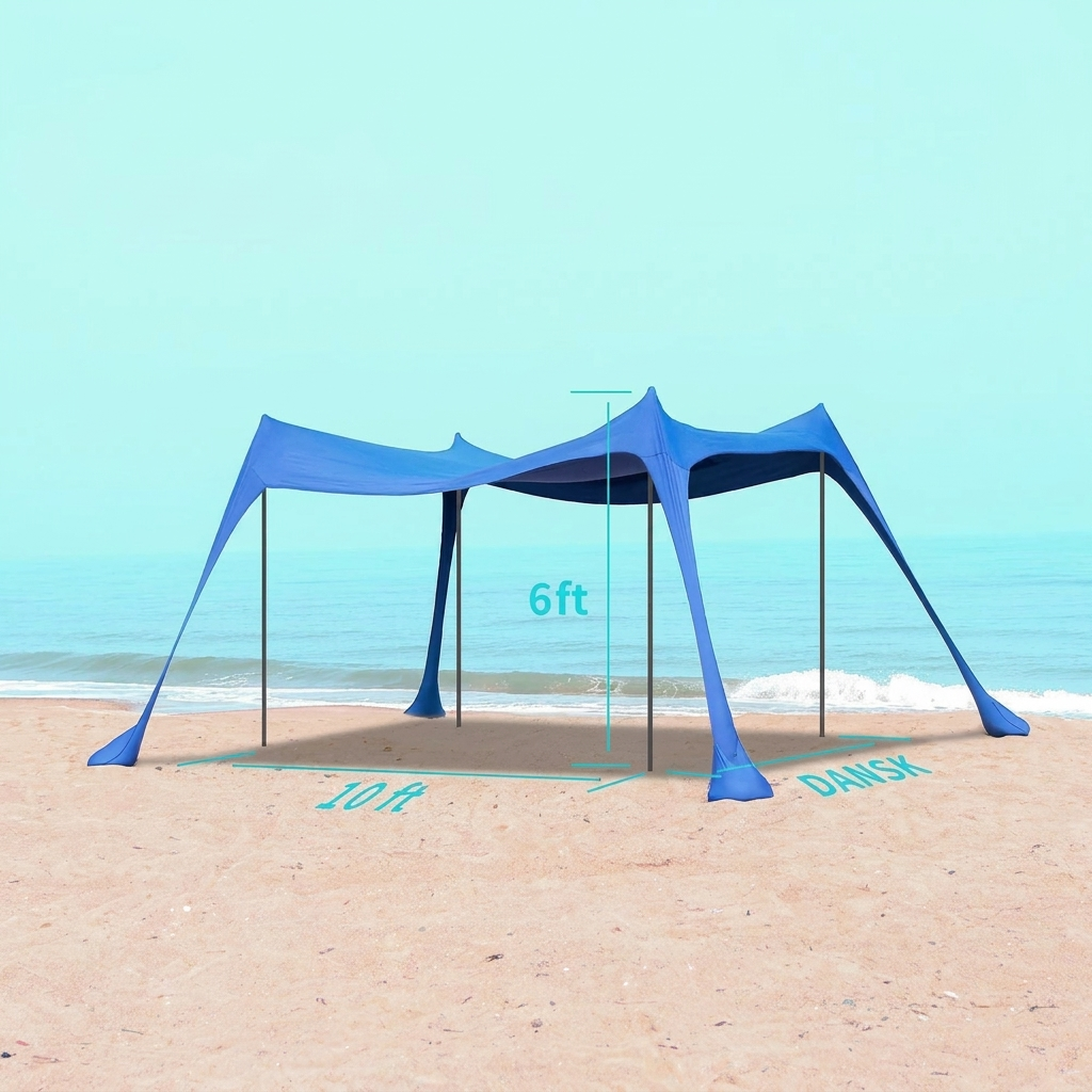 Stort Solskyggetält till Strand med UV-Skydd