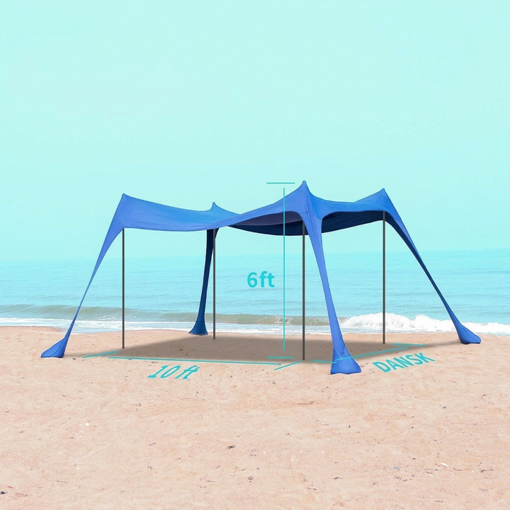 Stort Solskyggetält till Strand med UV-Skydd