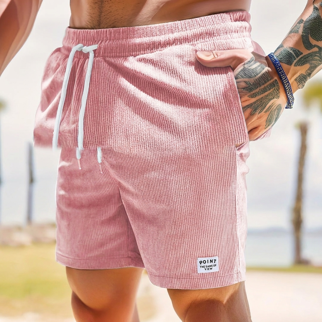 Herrars Snörning Dragband Kordflors Shorts