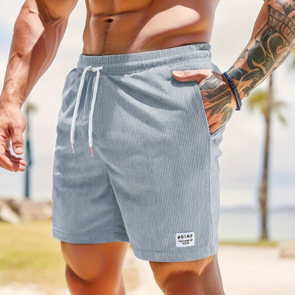 Herrars Snörning Dragband Kordflors Shorts