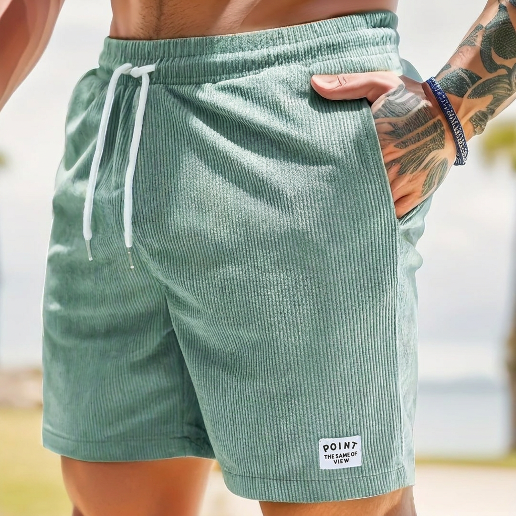 Herrars Snörning Dragband Kordflors Shorts
