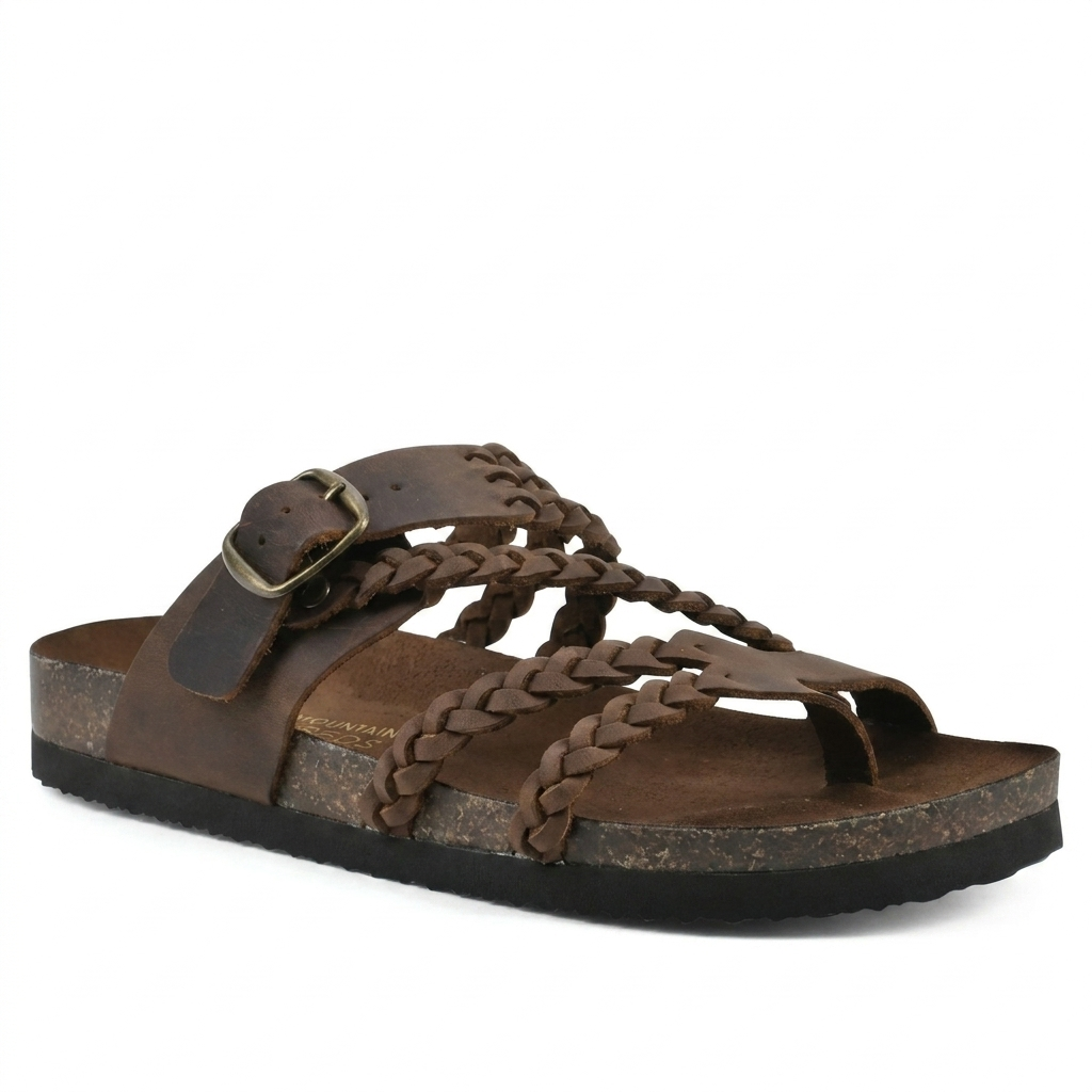 Elegant europeisk stil vävd rem flat sandaler för kvinnor