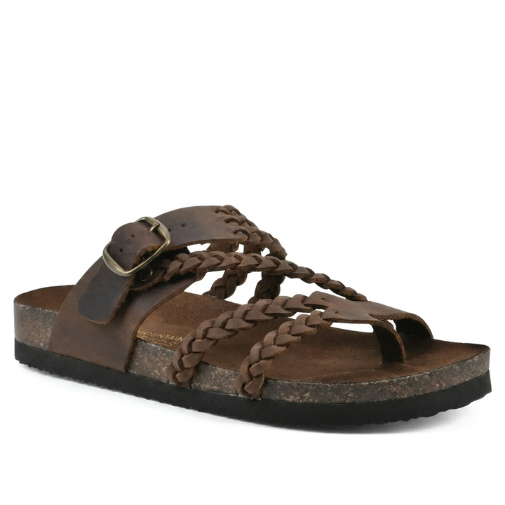 Elegant europeisk stil vävd rem flat sandaler för kvinnor