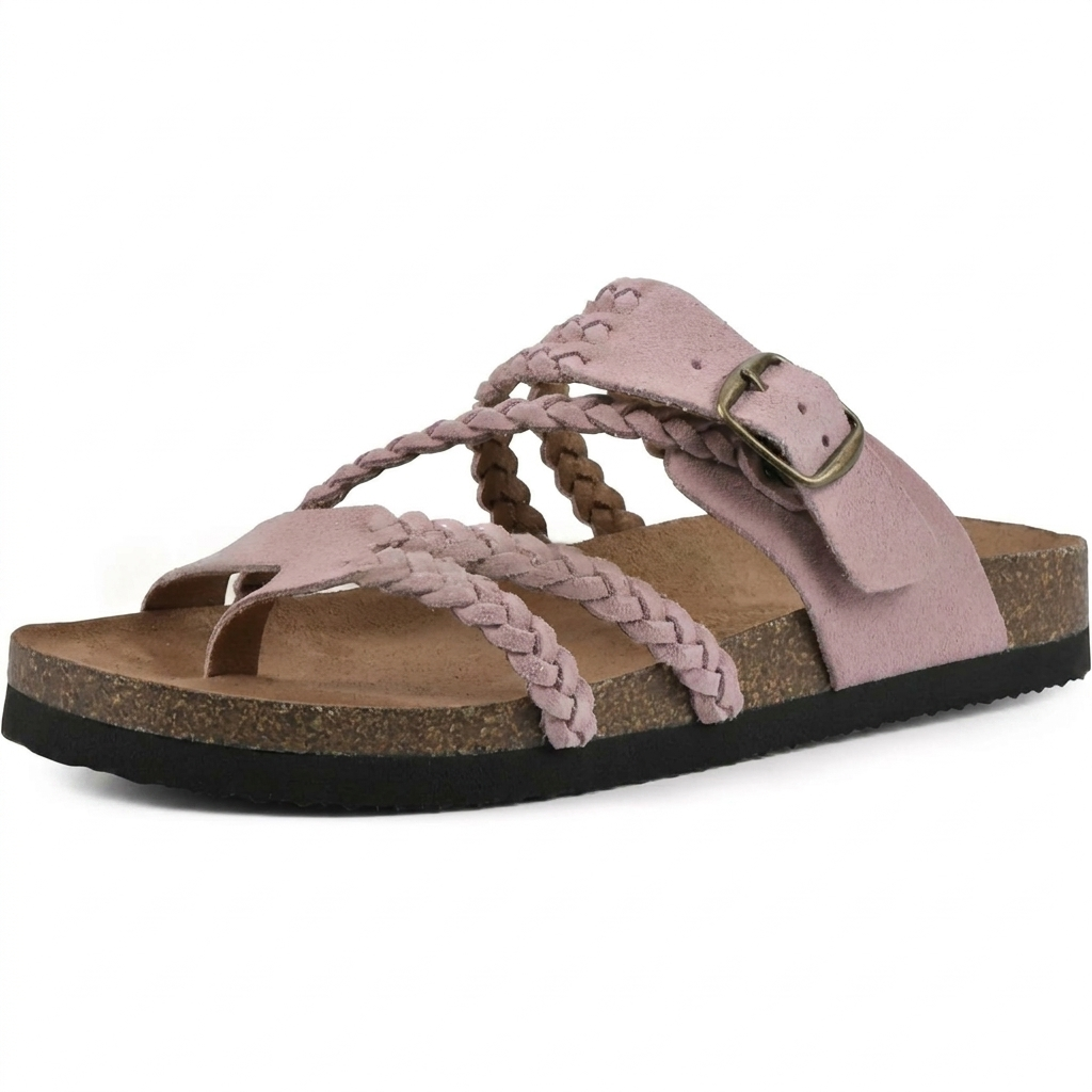 Elegant europeisk stil vävd rem flat sandaler för kvinnor