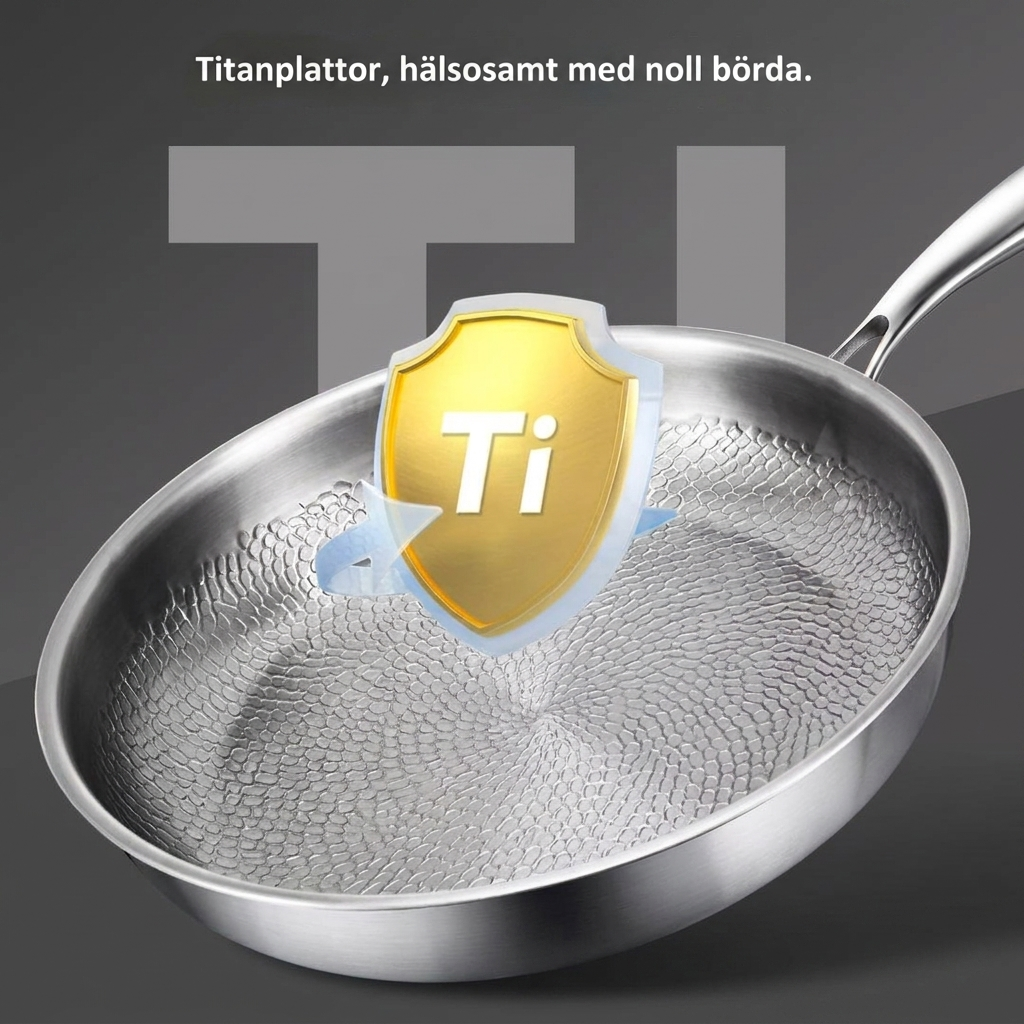 Stekpanna i förstklassig titanlegering