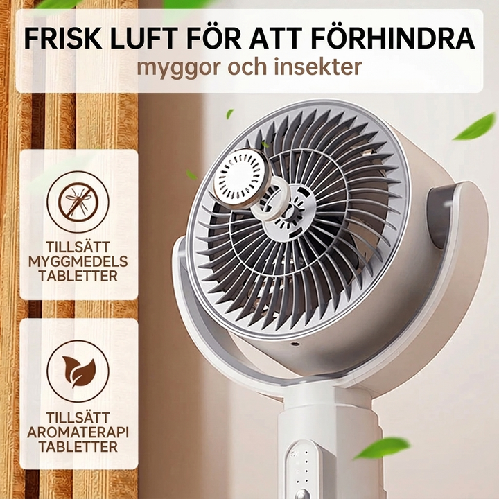 Tyst golvfläkt – Fjärrkontroll och oscillation