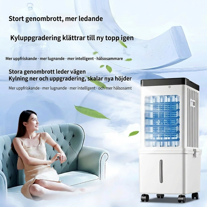 Bärbar, oscillerande miniskrivbordsfläkt med kraftfull luftcirkulation