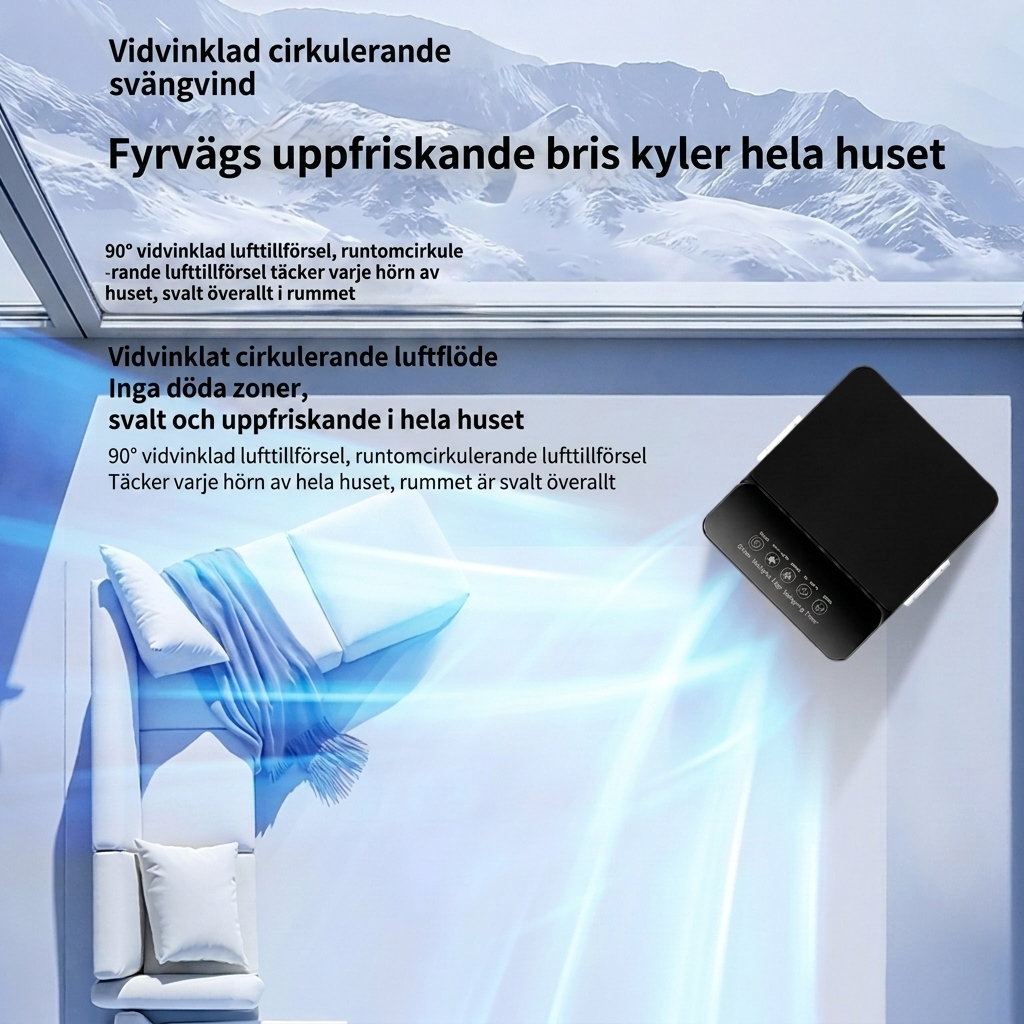 Bärbar, oscillerande miniskrivbordsfläkt med kraftfull luftcirkulation