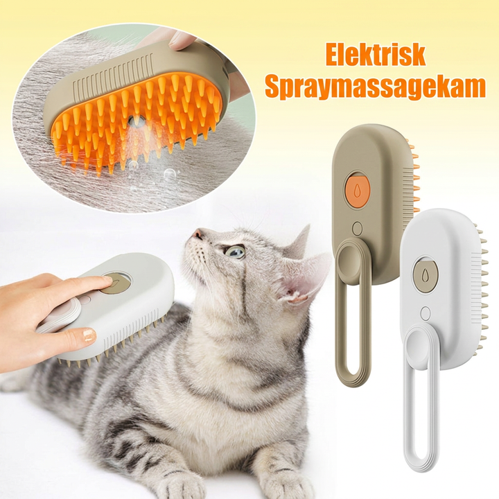 Elektrisk 3-i-1-ångborste för husdjur (katter och hundar)