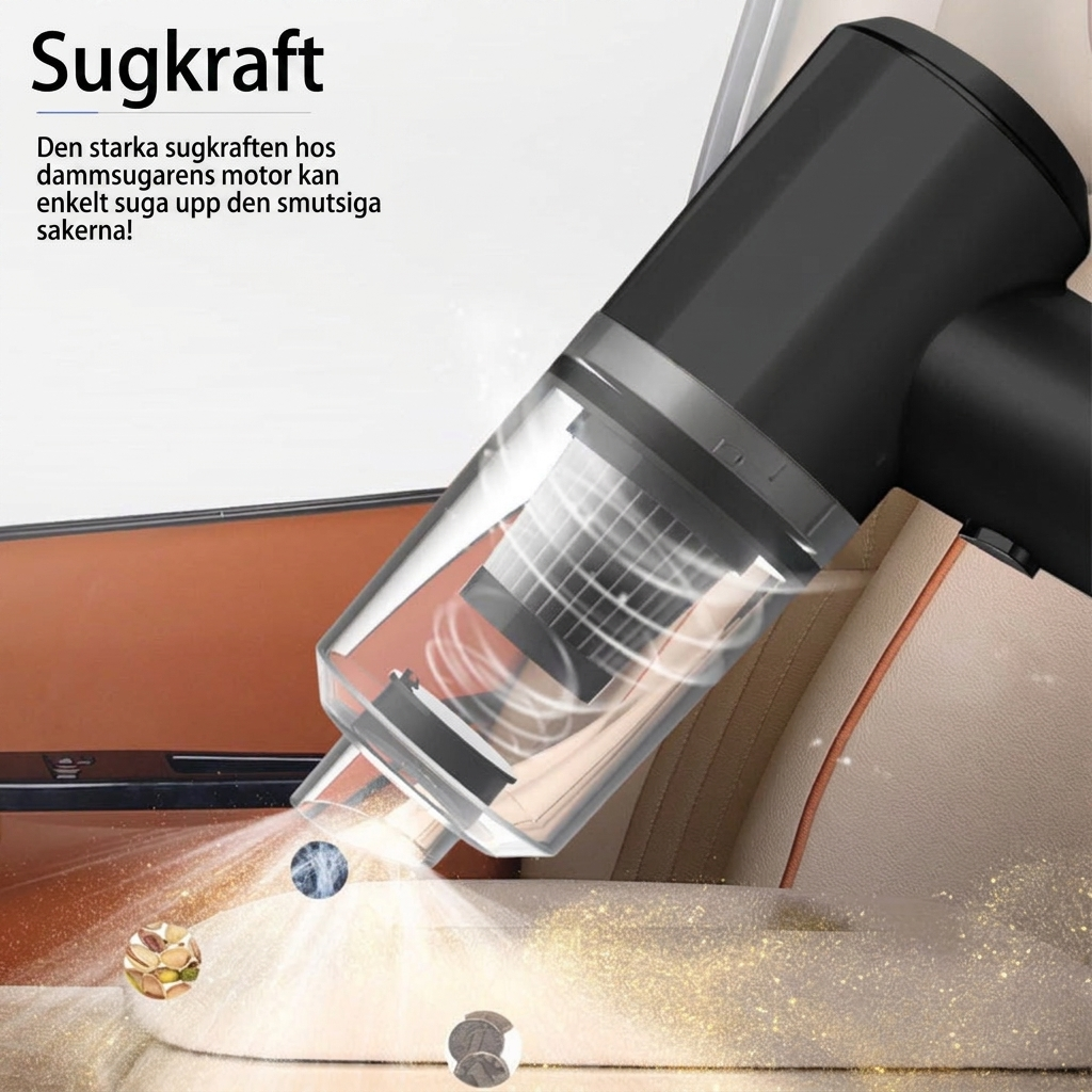 Sladdlös Handdammsugare för Bil