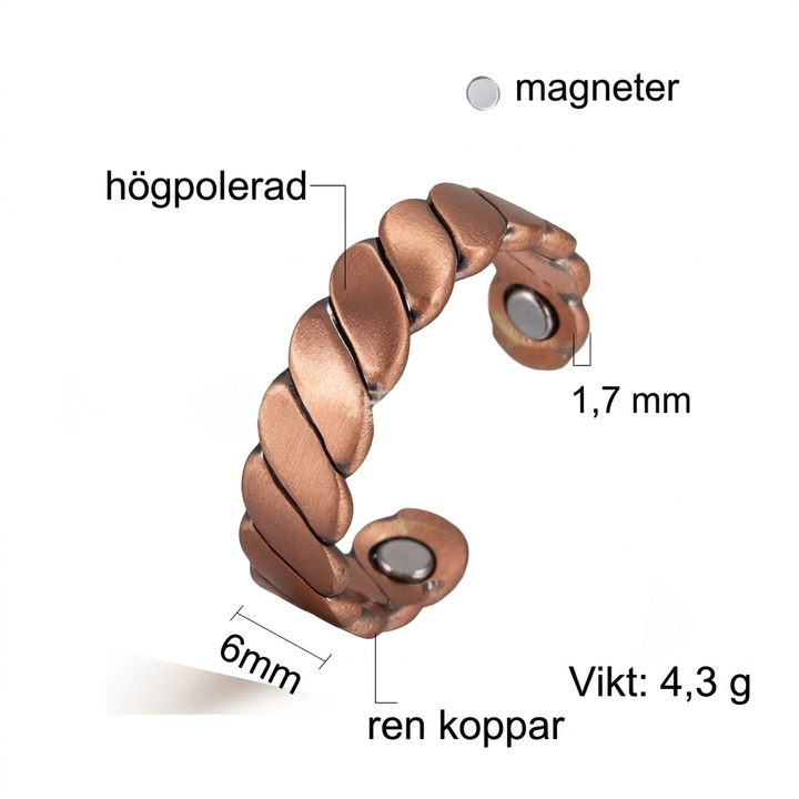 Justerbar Magnetisk Kopparring i Retrostil