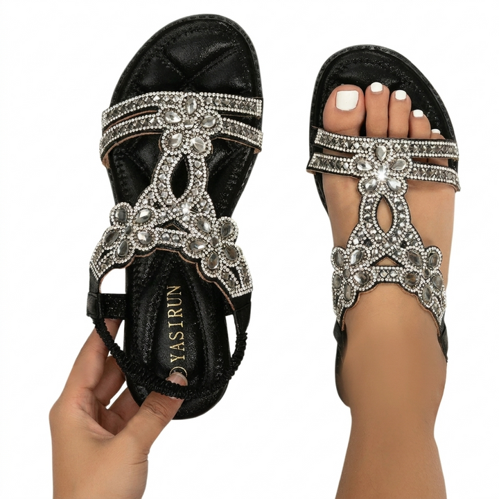 Boho-Sandaler med Strass