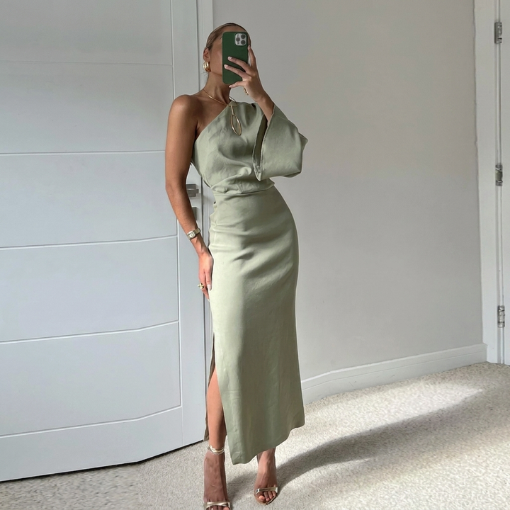 Elegant enaxlad Klänning för Kvinnor
