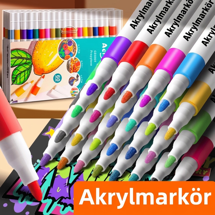 Sann Färg Akrylmålarpenna Färg Måla