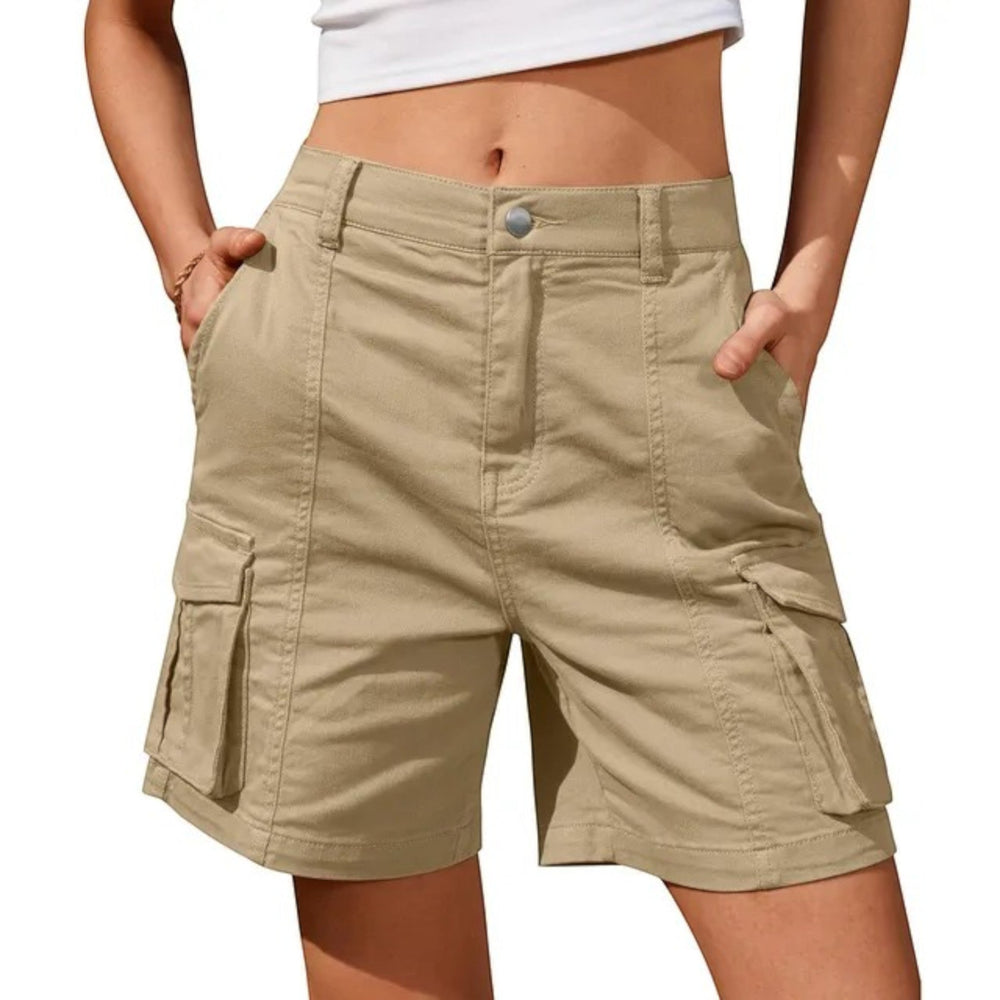 Cargo Shorts - Hoge Taille | Vintage Stijl met Zakken